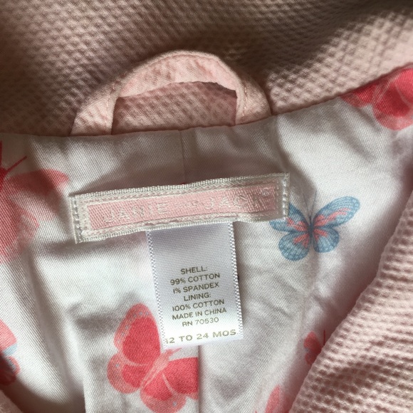 Janie and Jack Pink Cotton Waffle Texture Coat - Picture 3 of 3